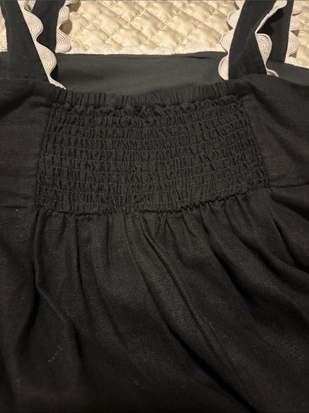 Cynthia Rowley Black Maxi Dress with white Scallop Trim Size S - Picture 6 of 8